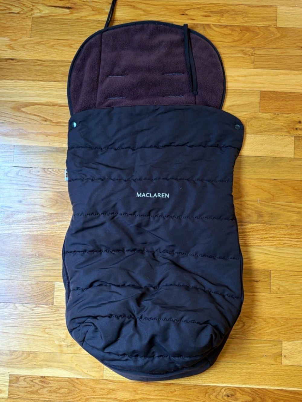 Maclaren Stroller Footmuff Dark Brown Fleece Lined Zip Infant/Toddler